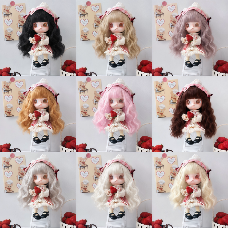 Zsiga Sister's Wig with Curly Hair and Bangs, Gingerbread Man Style, Soft Silk Wool Curls, Can Be Trimmed and Styled