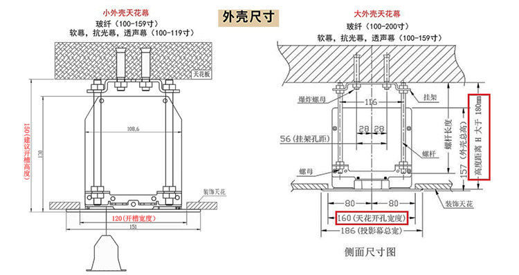 товар из китая jk经科天花幕jk n4-at/1t ic纳米编织透声幕隐藏天花电动透声幕客厅卧室天花吊顶隐藏幕布无线遥控智能升降幕