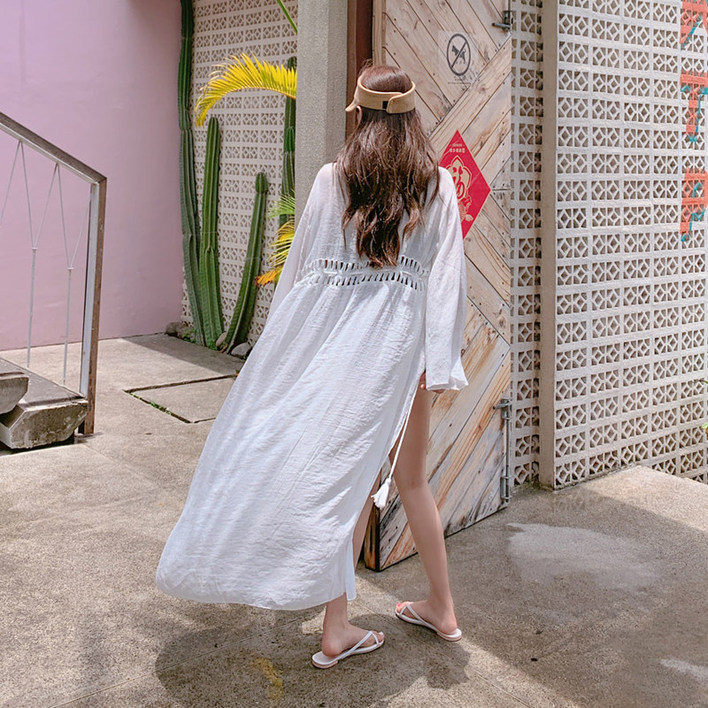 Swimsuit and vacation cover woman extended coat jacket jacket loose and large 200 pounds of fat sunscreen