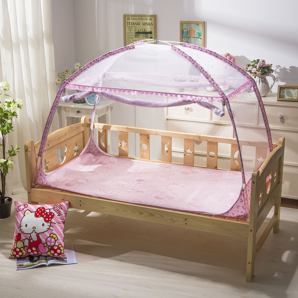 Children's bed mosquito net Children's grain account bottomed kindergarten children's yurt cover with bracket 160*80 three open doors