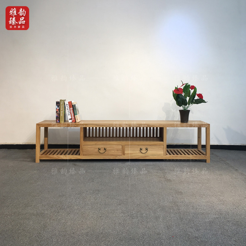 Old elm power amplifier new Chinese style solid wood furniture custom simple audio-visual cabinet locker side cabinet TV cabinet custom