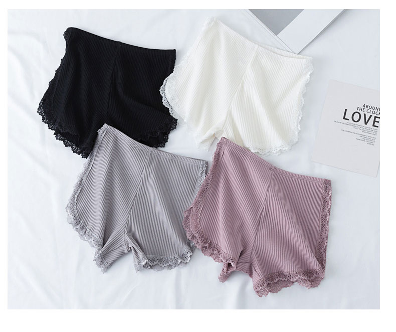 Quần short bảo hiểm nữ mùa hè mỏng phần cotton an toàn quần chống ren ren nhẹ eo cao mặc đồ lót chủ đề - Quần tây thường quần váy ngắn