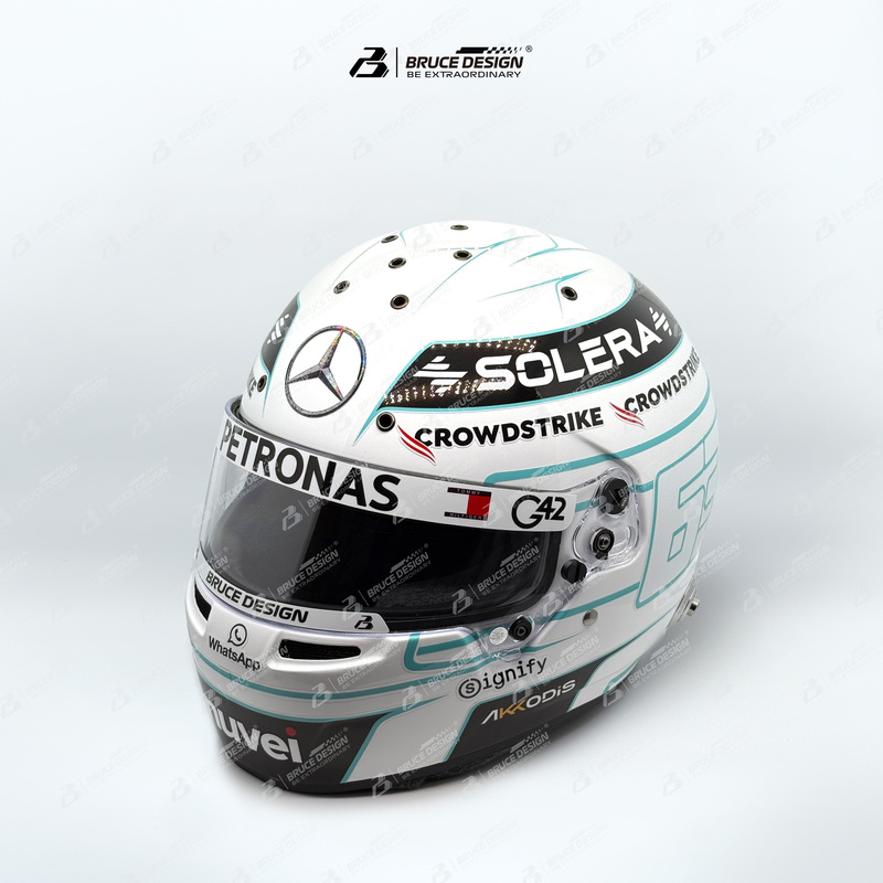 Helmet Sticker F1 Mercedes Russell Qatar Grand Prix Special Livery Racing Car Go-Kart Full-Face Helmet Sticker Helmet Sticker F1 Mercedes Russell Qatar Grand Prix Special Livery Racing Car Go-Kart Full-Face Helmet Sticker