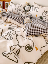 Italian IMOM summer ins wind four pieces of pure cotton full cotton 100 Children bed linen bed Bamboo Hat Dormitory Three