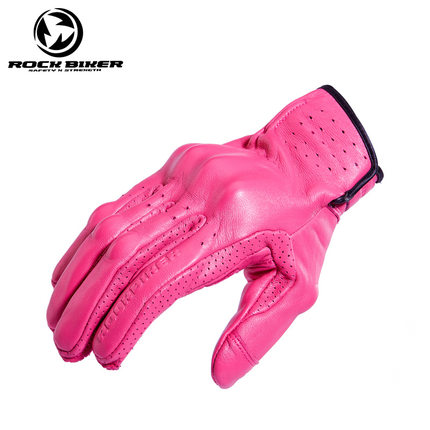 ROCK BIKER Personality Genuine Leather Retro Breathable Season Couples Anti-Fall Locomotive Riding Gloves Women