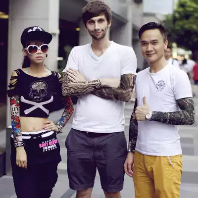 Tattoo sleeves Flower arm sleeves Tattoos men and women summer riding driving arm sleeves sewn sunscreen sleeves Riding equipment