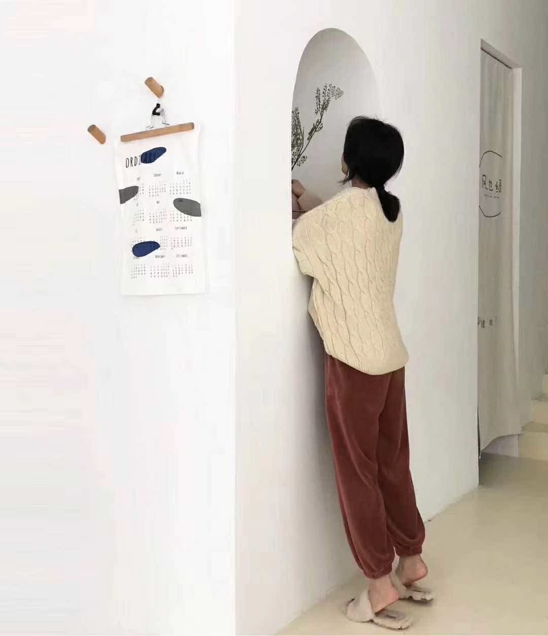 Mùa thu đông mới nhà bà lười nhà san hô nhung ấm quần ấm đơn giản cổ tích nhỏ thoải mái thả lỏng đôi ngủ quần đũi nam cao cấp