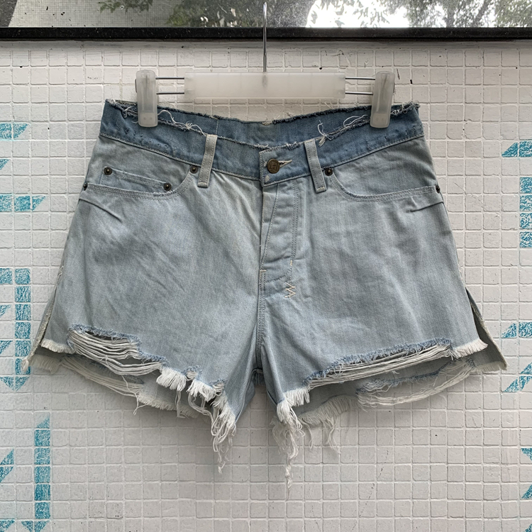 Ksubi Australia Women's Distressed Contrast Color Denim Shorts Size 26