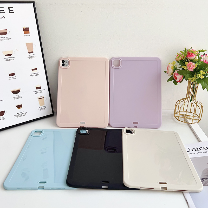 Solid Color 2024 New iPad Air6 Protective Case Mini6 Tablet Case Pro11 Silicone Case iPad 10 Tenth Generation 9 Suitable for Apple Air5 Back Cover Mini5 Anti-Drop 10.2inch Shell4