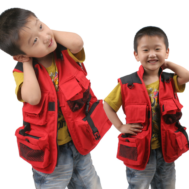 Hunter little reporter children's pocket Spring and Autumn canvas multi-functional horse candy shoulder vest