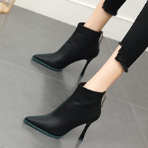 Pointy short boots Slim Boots Slim Boots 2022 Autumn Winter New Fashion 100 Hitch Heels Woman Fine With Martin Boot Children