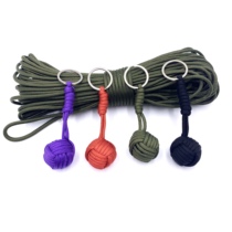 Umbrella rope defense ball Outdoor emergency rope Self-defense ball Anti-wolf ball umbrella rope Hand-woven steel ball military umbrella rope
