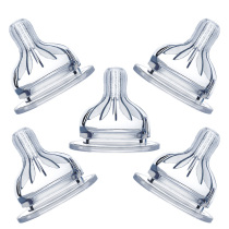 5 packs of Kola Bella baby wide mouth silicone pacifier S M L Y cross hole(simple packaging)
