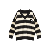 Демисезонный трикотажный свитер, V-образный вырез, изысканный стиль, подходит для подростков