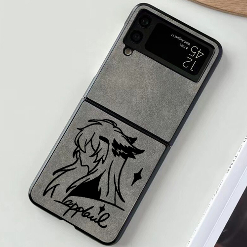 Arknights Lapland Is Suitable for Samsung Z Flip 6 Phone Case, Galaxy Z Flip 4/5 Generation Foldable Screen Protective Cover, Huawei P50 Pocket 2 Suede Leather Protective Case, Find N3 Flip