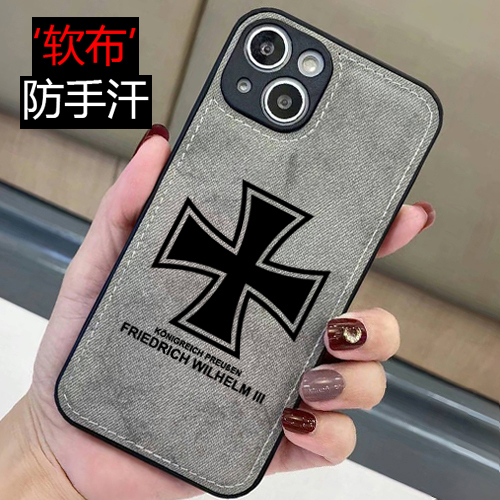 Iron Cross Prussian Kingdom German Medal German Empire Cloth Pattern Phone Case Compatible with iPhone 16 Pro Max Apple 17 Huawei P60 Redmi K80 Xiaomi 15 Honor 400
