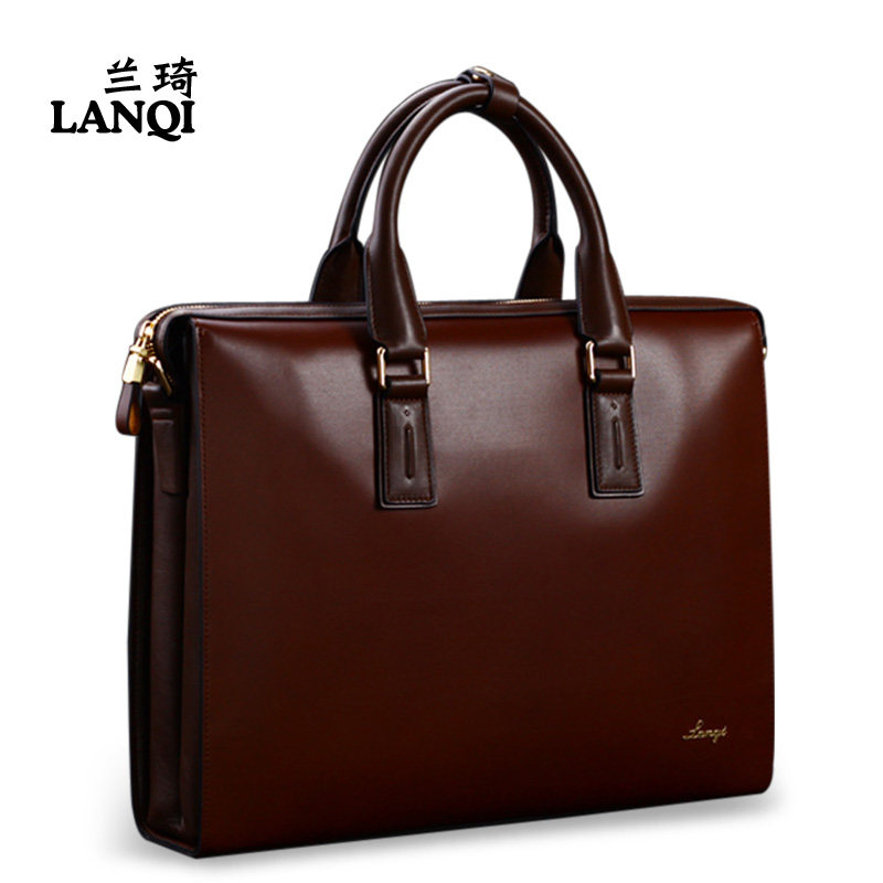 Lanqi Langyu Lawyer handbag male Yokoshine Business man 15 6 inch computer briefcase skewed man