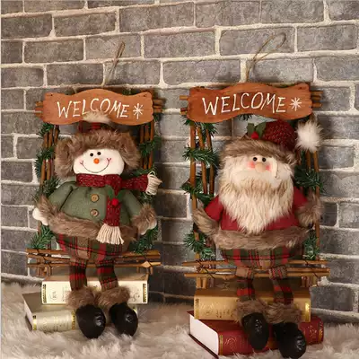 Christmas decorations Christmas old man pendant wall decoration rattan Garland snowman desktop ornaments scene props