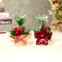  Christmas decorations Desktop Mini Christmas Tree bonsai Cherry simulation small tree potted decoration gift small gift
