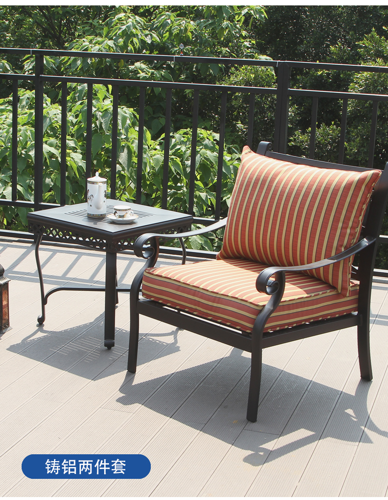 Bàn ghế ban công Mỹ ba ghế sofa hiên đặt ngoài trời sân vườn đúc nhôm bàn ghế kết hợp đồ nội thất - Bàn ghế ngoài trời / sân ban ghe san vuon