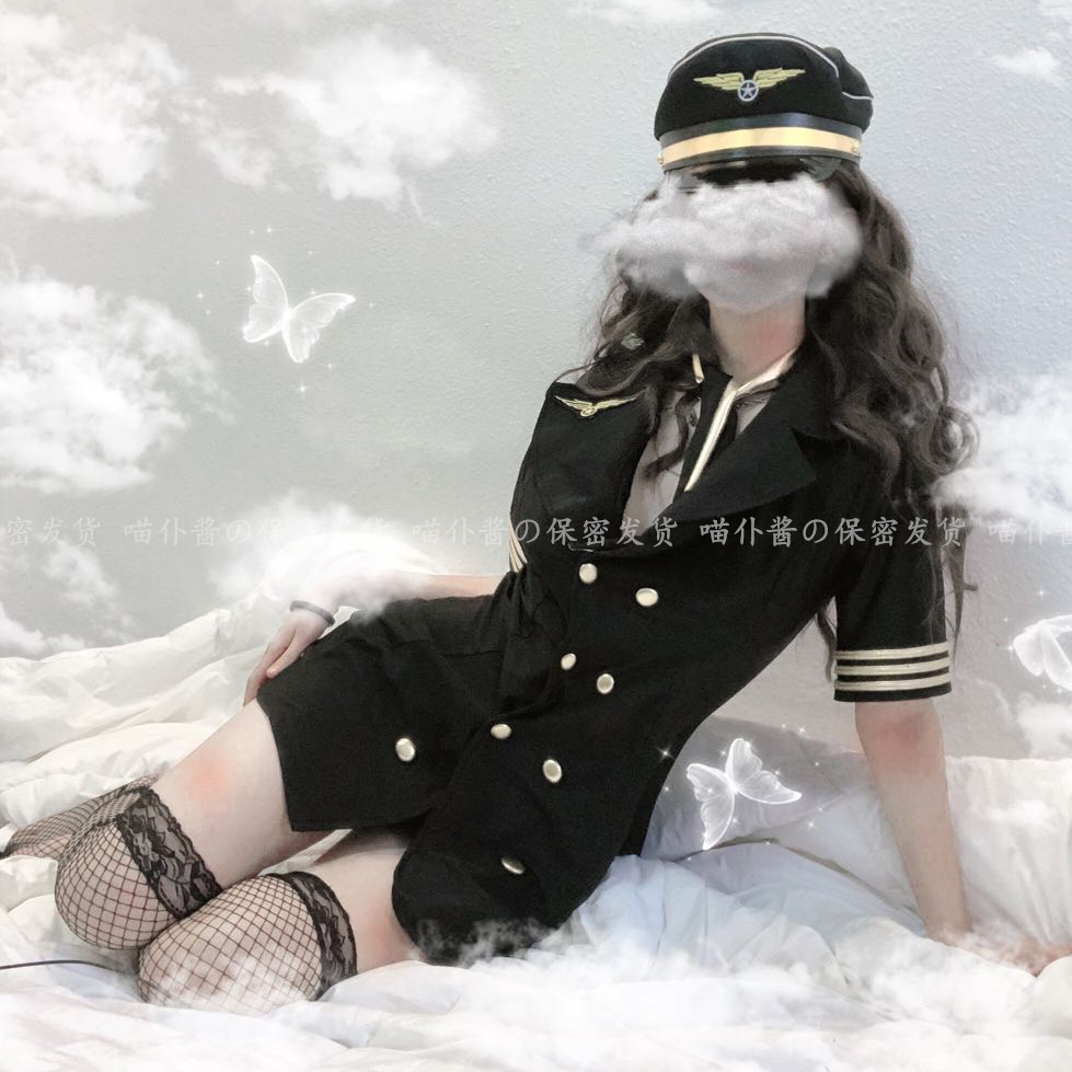 Japanese sexy student uniform JK police seduce sailor navy air attendant to install captain tempting tight hips dress