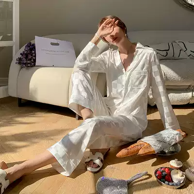 Spring and Autumn High-grade pajamas OLOEY icy and refreshing, Ice Silk pajamas Women's Big explosions ~