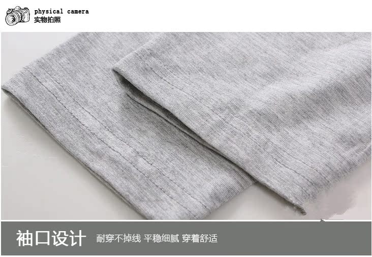 Vòng cổ dài tay phục vụ đồ ngủ tại nhà cotton cộng với chất béo cỡ lớn nam modal cotton áo thun dịch vụ tại nhà áo thun pijama nữ