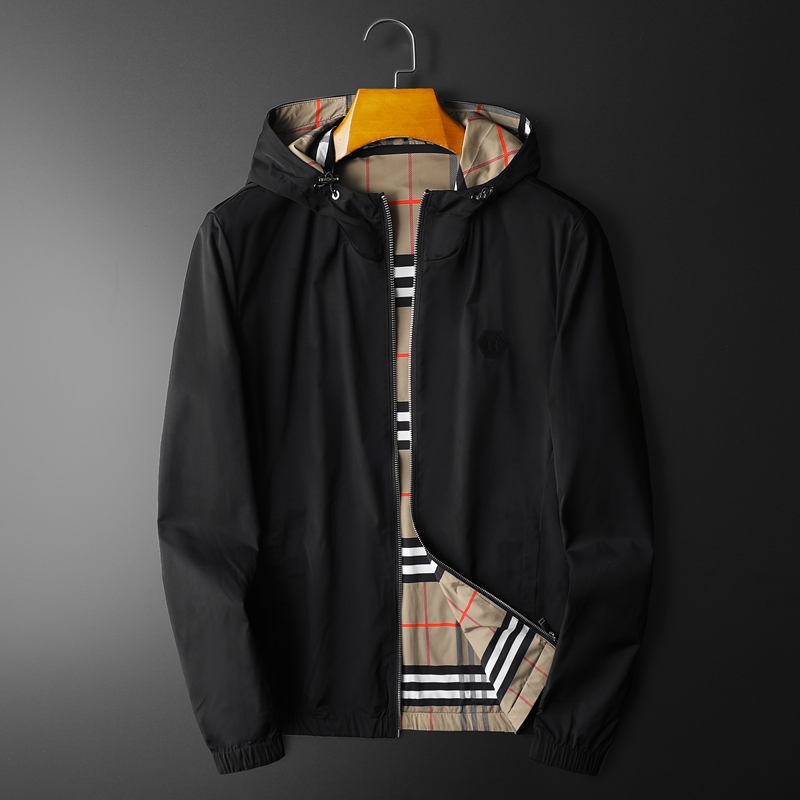 2026 Spring New European Style Light Luxury Men's Thin Hooded Jacket European High-End Reversible Windproof Coat