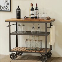 loft American retro wrought iron solid wood dining car Removable trolley ktv wine car Bar restaurant A la carte car