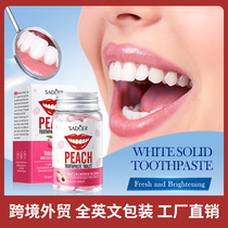 Full English SADOER peach whitening and yellowing solid toothpaste series cleaning toothpaste foreign trade