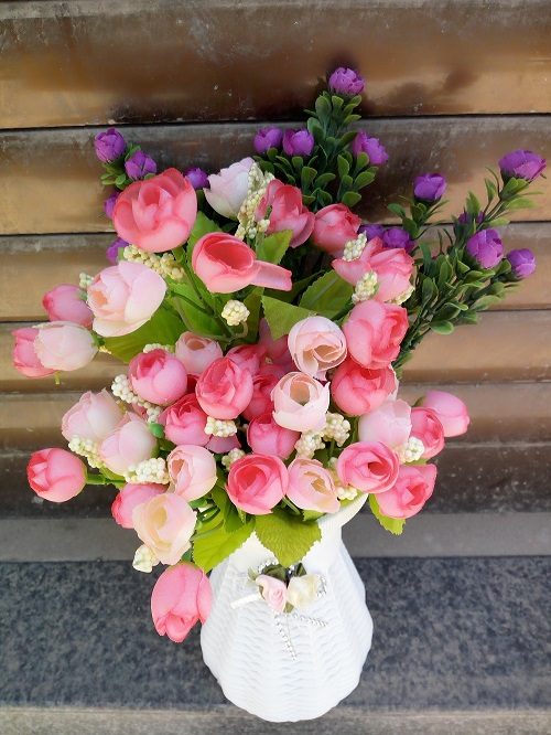 Mục vụ làm bằng tay nhỏ bình hoa giả lụa hoa lụa hoa lụa sắt rèn hoa mây - Vase / Bồn hoa & Kệ chậu nhựa treo tường