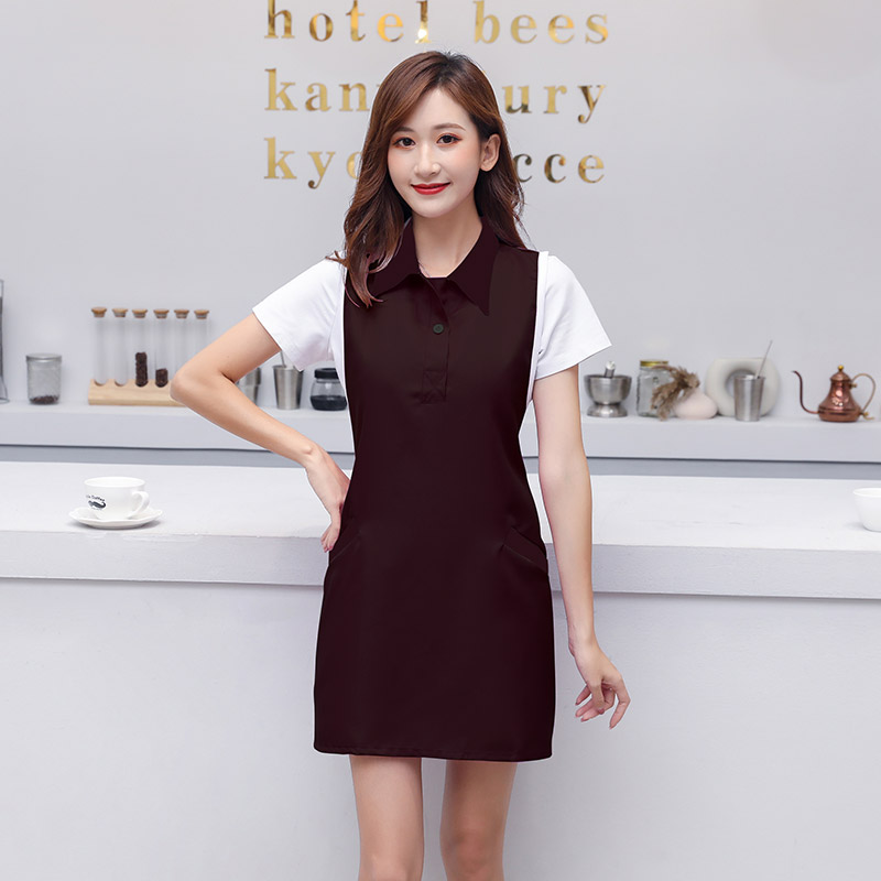 Làm đẹp workclothes phòng ăn nhanh khách sạn bồi bàn tạo mẫu tóc thẩm mỹ viện chuyên nghiệp tùy chỉnh chiếc váy mùa hè váy của phụ nữ