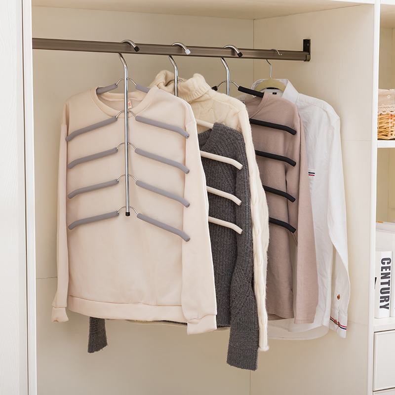 Happy family home Stainless Steel Hanger Hung Hanger Multilayer Hanger Containing shelf Multi-functional sponge No-mark clothes hanger