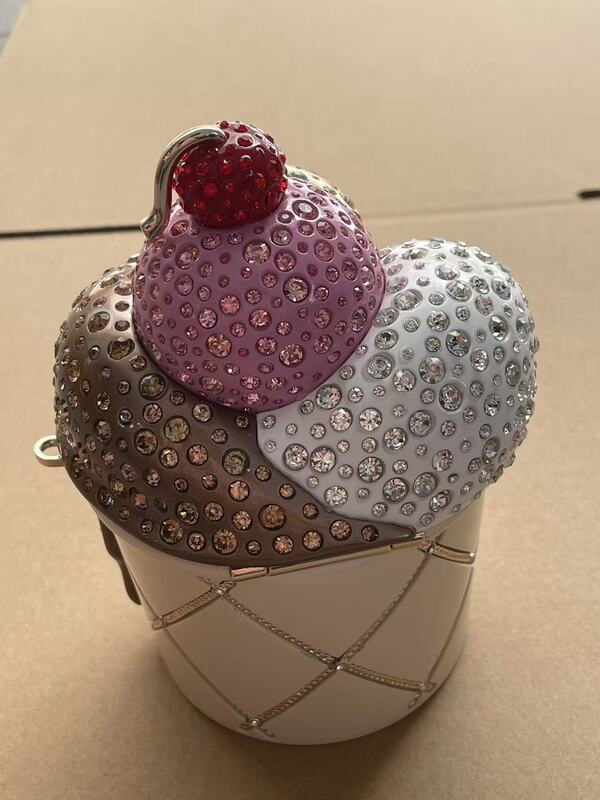 26C New Limited Edition Cherry Diamond Ice Cream Box Bag Mini Ice Cream Acrylic Chain Crossbody Box Bag