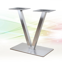 Stainless steel table leg West restaurant tabletop dessert shop table foot long square 4 person V-shaped table stand leg
