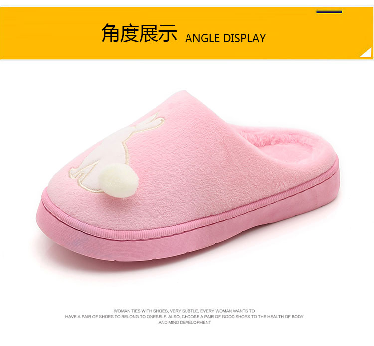Dép cotton nam và nữ túi chống trơn dày đáy mùa thu và mùa đông nhà trong nhà vài tháng ấm áp giày dép lông giày sandal nữ đế cao