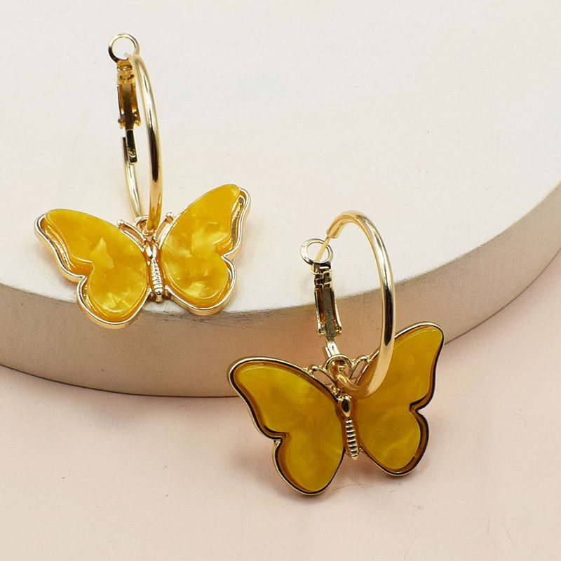 Butterfly Earrings in Watermelon Red