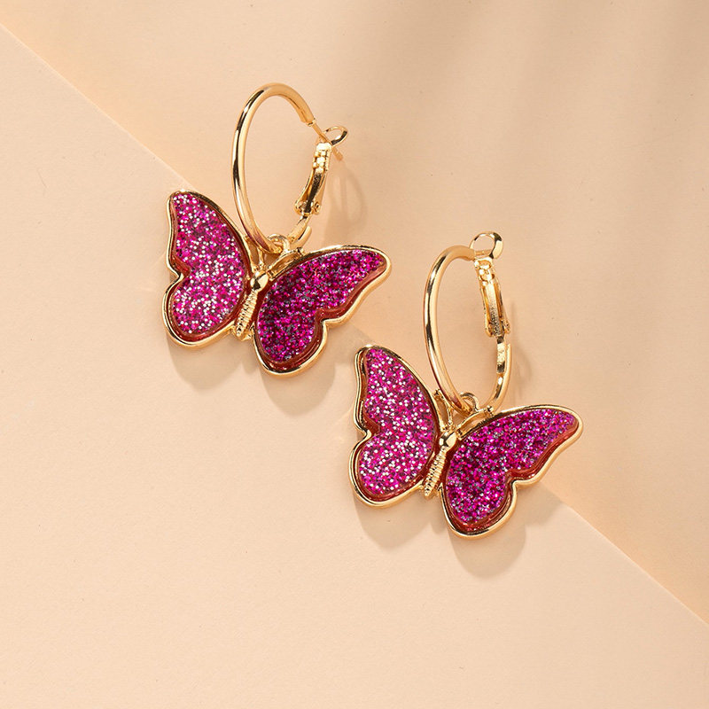 Butterfly Earrings in Yellow