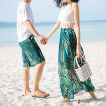 Korean Couple Dress Swimsuit Honeymoon Beach Conservative Bikini Womens Three Piece Mens Holiday Beach Pants Swimsuit