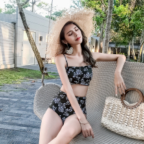 South Koreas small breasts gather for a spa swimsuit conservative student big breasts bikini cover with slim and broken flower swimsuit