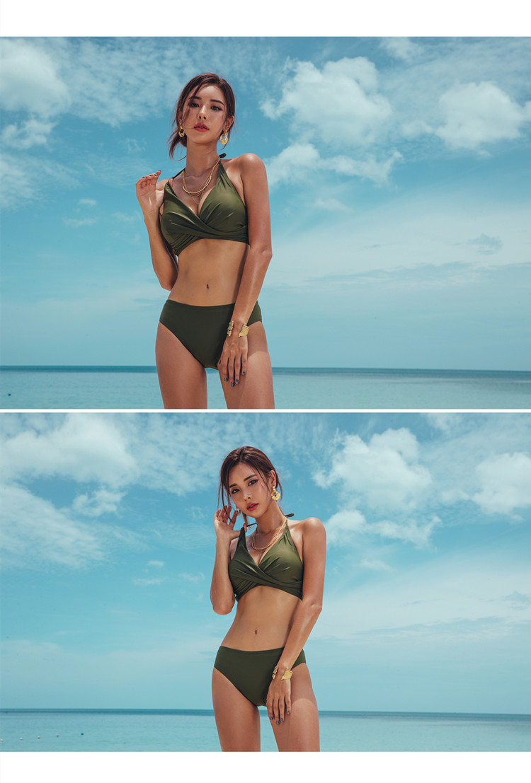 Hàn Quốc gợi cảm bikini ngực lớn ngực nhỏ phụ nữ tụ tập đồ bơi kỳ nghỉ chia spa áo tắm ba điểm - Bikinis áo tắm cho người béo