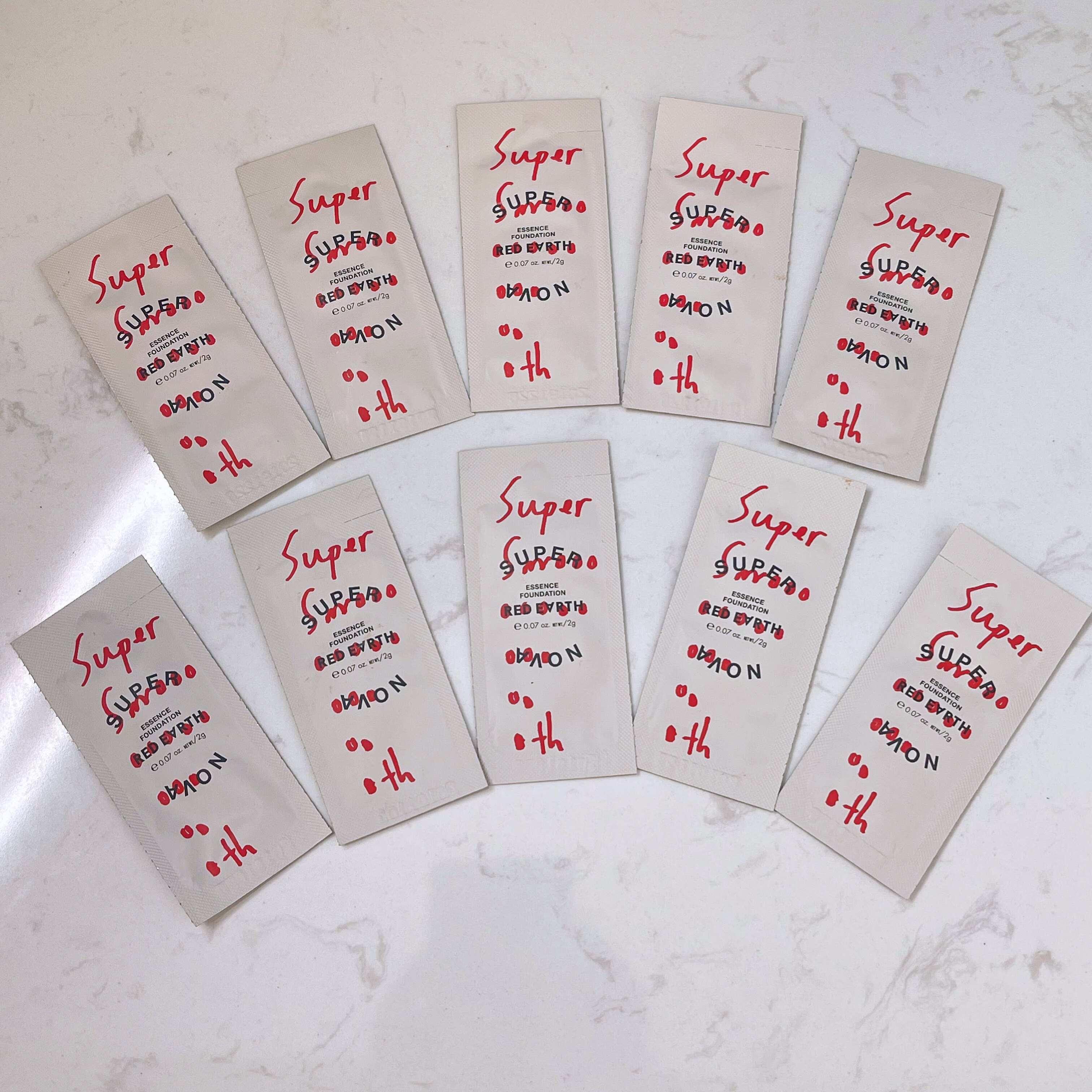 Red Earth Powder Bottom liquid Trial Package 2g Color Number F400 Ivory White F401 Natural color Fire bursting with 10 slices