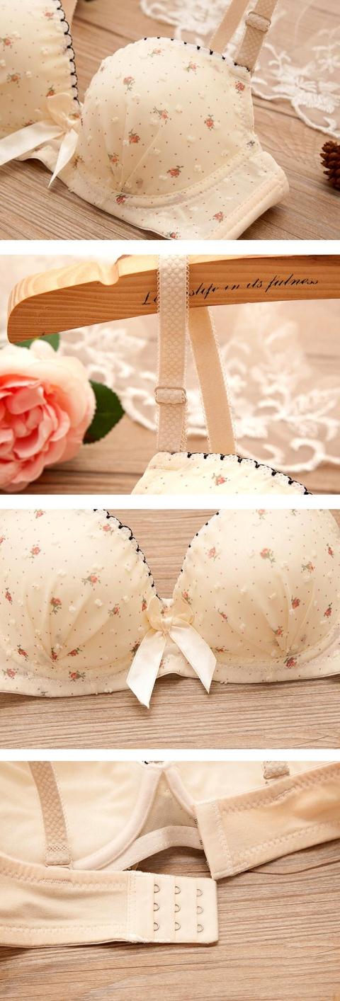 Đồ lót quần lót gợi cảm tụ tập cô gái áo ngực đặt trên mỏng dày học sinh trung học cơ sở nhỏ ngực áo ngực cup triumph đồ lót