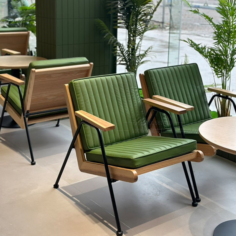 American-Style Double Chair Tavern Book Bar Cafe Leisure Sofa Milk Tea Shop Industrial Style Cafe Table and Chair Set