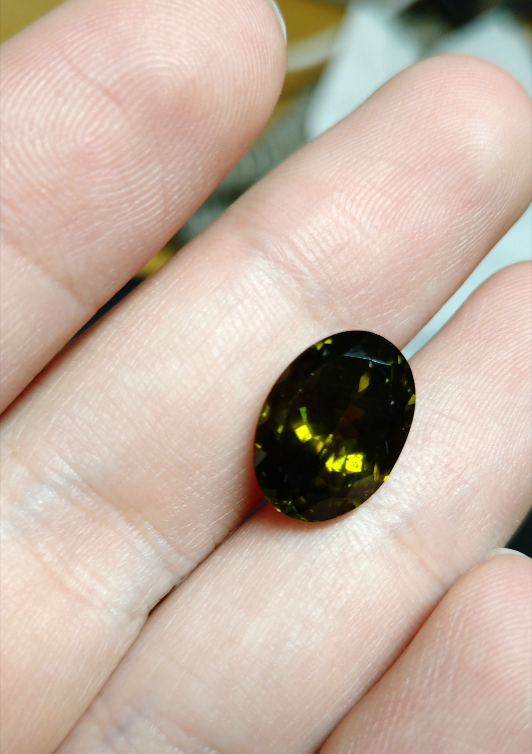 Natural Runestone Bare Stone Rare gem Dark brown yellow with large Earth certificate 7 76ct