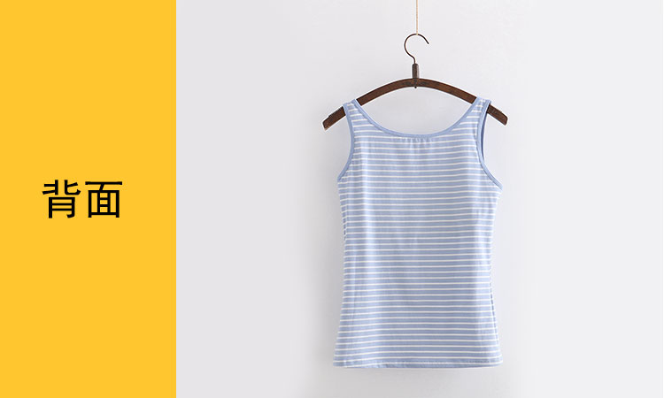 Mùa hè sọc cotton với áo ngực đệm vest phụ nữ không mặc vành áo ngực tích hợp chống sáng phía dưới mặc sling áo thun ba lỗ nữ thể thao
