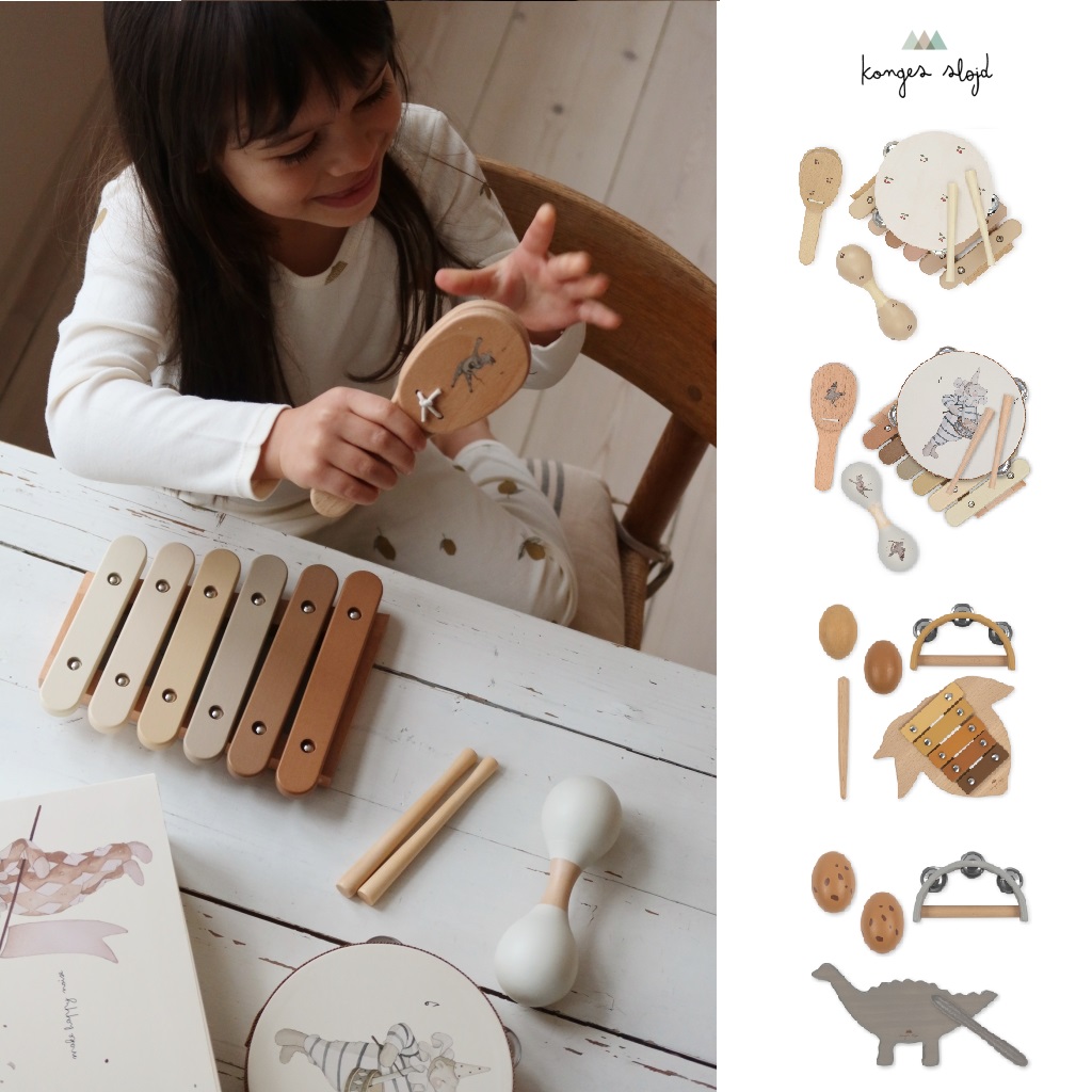 Spot Danish Konges Slojd Infant Baby Children Music Enlightenment Gift Wooden Toy Suit-Taobao