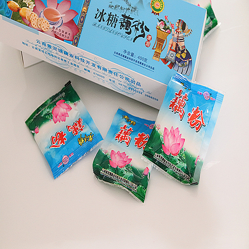 Yunnan Special Produce Yellow Clay Pond Ice Candy Lotus Root Powder Red Lotus Root Powder 400G Good Quality Lotus Root Powder (25gX16 bag)