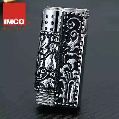 Austrian IMCO6700 love cool kerosene lighter armor carved vintage grinding wheel lighter windproof