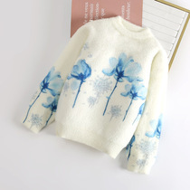 Girl Sweater Ferrets 2022 New Autumn Winter Great Boy Foreign Air Trendy Gush Thickened Knit Undershirt